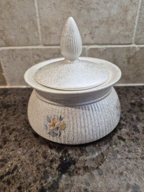 Vintage Ceramic Trinket Dish Sugar Bowl With Lid 1950's Berger Italy